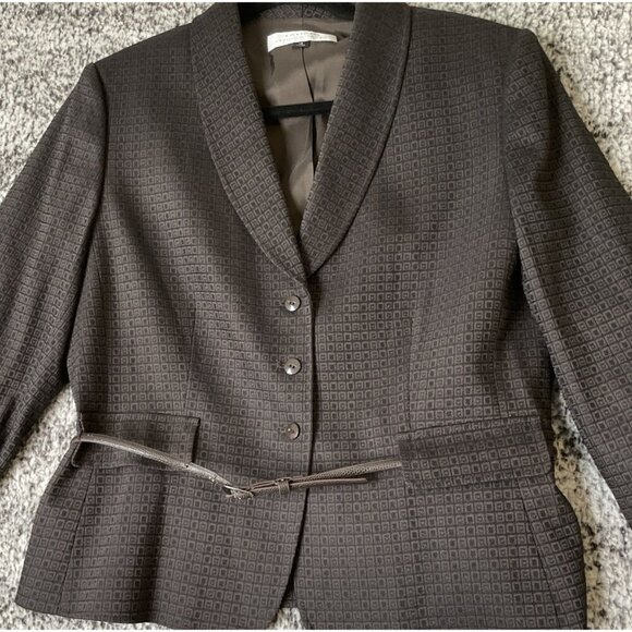 Tahari‎ Arthur S. Levine Dark Brown 3 Button Blazer Jacket Size 12 Career Office - Picture 3 of 9